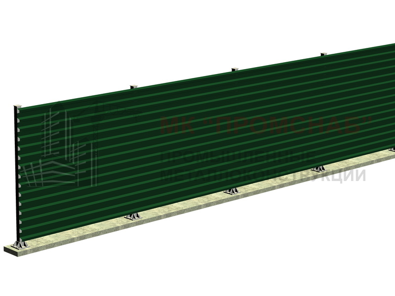 ОГТ защитное (Ст3) 3000/3000/стойка 100х100х4,0/профлист Н75-750-0,7
