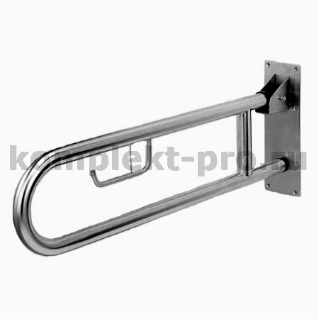 Поручень унитаза двойной (AISI304) 800х250мм/труба 38,1мм/(откидной)
