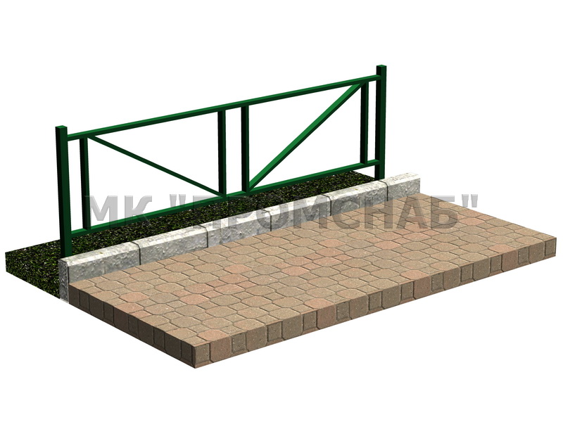Огр.газона (Ст3) 500х2000/стойка 40х40х1,5/перемычки 40х20х1,5/заполнение 40х20х1,5