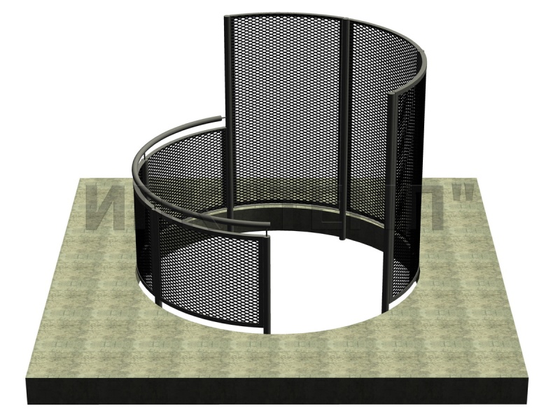 Перегородка радиус.(Ст3)2000/900/2500/ст.60х3,0/У25х4,0/ПВЛ-ТР16/пор.51х1,5