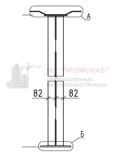 Стойка фахверковая (Ст3)6650/2Ш22/пл.300х250х12/250х200х8,0/510х70х6,0