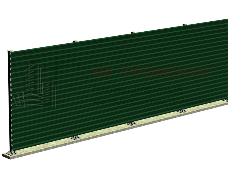 ОГТ защитное (Ст3) 4000/3000/стойка 120х120х4,0/профлист Н75-750-0,7