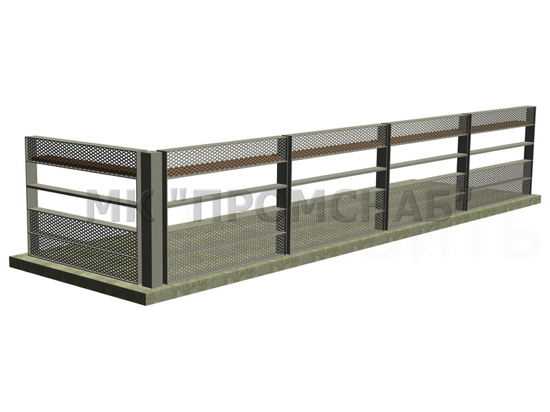 ОГБ(Ст3)1100/1500/полоса 120х4,0/ПВЛ TR16F/дуб 30х200 мм