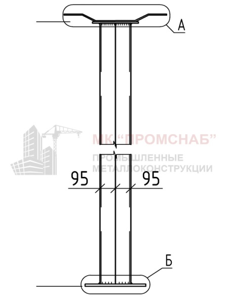 Стойка фахверковая (Ст3)5570/2Ш27/пл.410х300х12/300х230х8,0/540х70х6,0