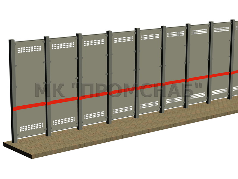 ОГТ РЖД(Ст3)2500х1000/стойка 100х100х6,0/лист перф.1,0 мм
