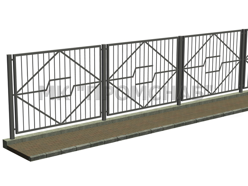ОГТ(Ст3)1900/2500/стойка 108х4,0/панель У50х5,0/зап. кв.12/полоса 40х4,0/ромб 1